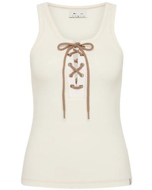 The Upside Lace-Up Ribbed Tank Top - White