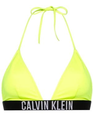Calvin Klein Logo-Underband Bikini Top - Yellow