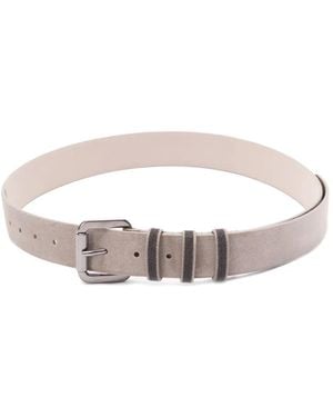 Brunello Cucinelli Suède Riem - Wit