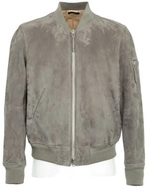 Tom Ford Suede Bomber Jacket - Gray