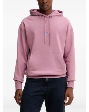 HUGO Logo-Patch Hoodie - Pink