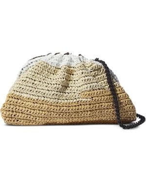 Maria La Rosa Gehäkelte Clutch - Natur