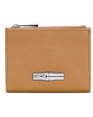 Longchamp Leather Wallet - Natural