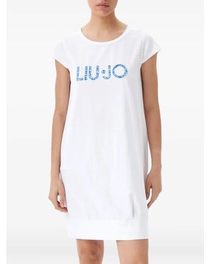 Liu Jo Logo-Print Mini Dress - White