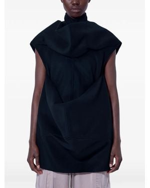 Rick Owens Pelican Draped High-Neck Top - Blue