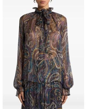 Etro Paisley Silk Blouse - Purple
