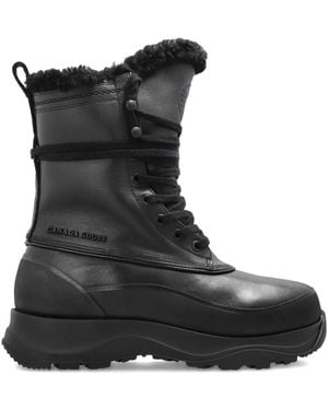 Canada Goose Fur-Trim Lace-Up Boots - Black