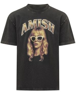 AMISH Graphic-Print T-Shirt - Black