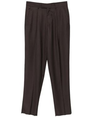 ZEGNA Pleated Straight-Leg Pants - Brown