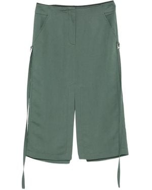 Patrizia Pepe Fly-Logo Side-Tie Midi Skirt - Green