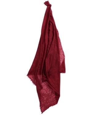 Frenckenberger Frayed-Edge Scarf - Red