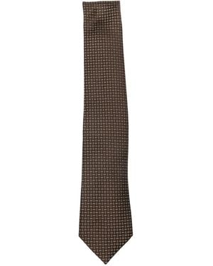 Emporio Armani Geometrisch gemusterte Seidenkrawatte - Weiß