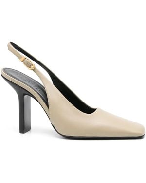 Lanvin 95Mm Mesure Slingback Court Shoes - White