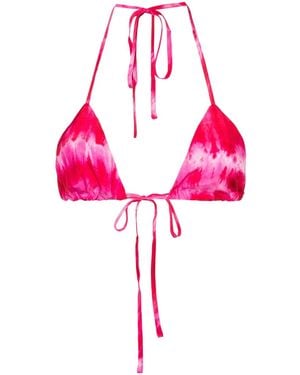 P.A.R.O.S.H. Tie-Dye Silk Bralette - Pink