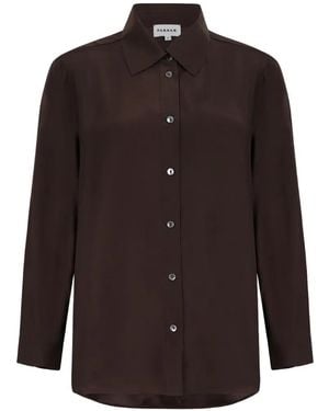 P.A.R.O.S.H. Button-Down Long-Sleeve Shirt - Brown