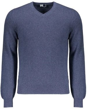 Fedeli V-Neck Cashmere Jumper - Blue