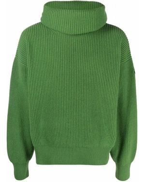 Palm Angels X Moncler Roll-Neck Wool Jumper - Green
