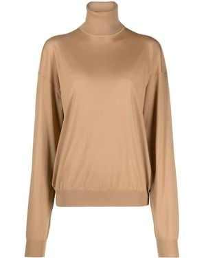 Saint Laurent Turtlenecks - Natural