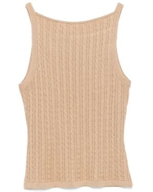 Soft Goat Cable-Knit Tank Top - Natural