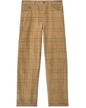Burberry チェック コーデュロイ パンツ - ナチュラル