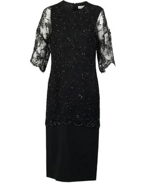 Valentino Garavani Sequin-Embellished Lace Midi Dress - Black