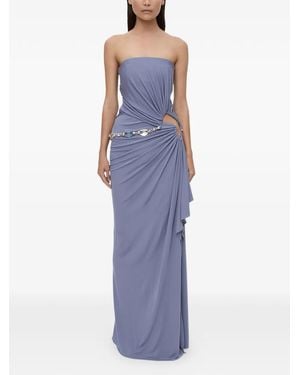 Christopher Esber Crystal Strapless Gown - Purple
