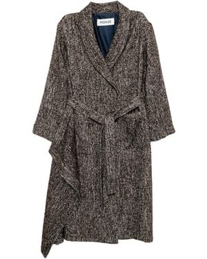 Monse Shawl-Lapel Double-Breasted Coat - Gray