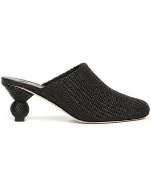 Weekend by Maxmara 55Mm Woven Slide Mules - Black