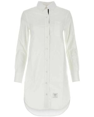 Thom Browne Rwb Cotton Shirt Dress - White