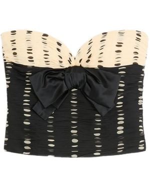Valentino Garavani Plusdepois-Print Chiffon Top - Black