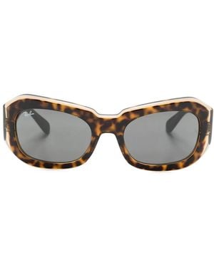 Ray-Ban Beate Rectangle-Frame Sunglasses - Grey