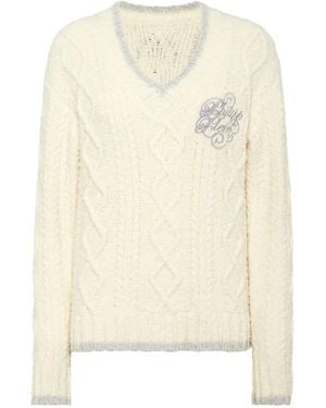 Philipp Plein Logo-Embroidered Jumper - Natural