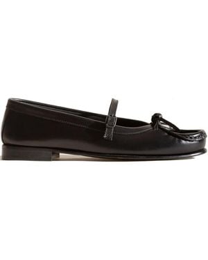 Hereu Roses Strap-Detail Loafers - Black
