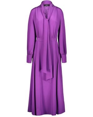 Rochas Tie-Neck Long Dress - Purple