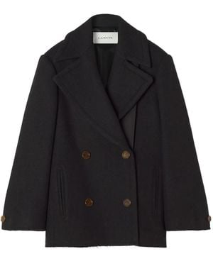 Lanvin Double-Breasted Long-Sleeve Jacket - Black
