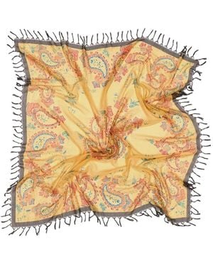 Bimba Y Lola Paisley Fringed Scarf - Metallic