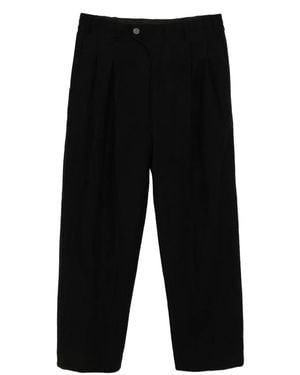 DEVOA Pantalones Con Panel Plisado - Negro