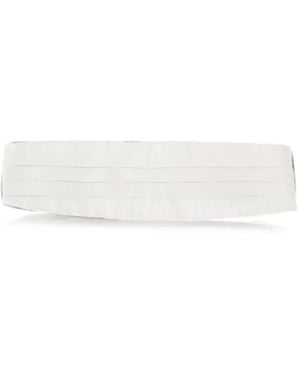 Corneliani Pleated Silk Cummerbund - White
