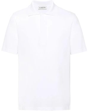 Lanvin Logo-embroidered Piquè Polo Shirt - White