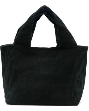 Whyci Ribfluwelen Shopper - Zwart