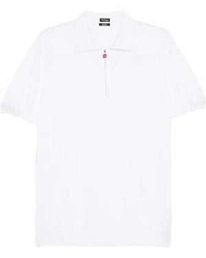 Kiton Polo Con Media Cremallera - Blanco
