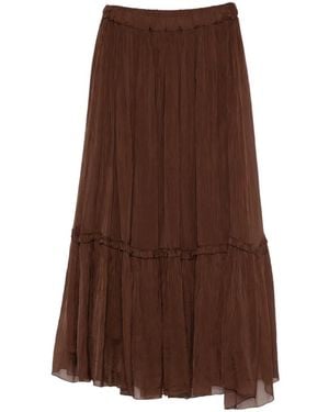 SOLOTRE Ruffled Skirt - Brown