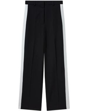 Stella McCartney ストライプディテール ストレートパンツ - ブラック