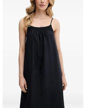 Marc O' Polo Smocked-Detail Slip Dress - Black