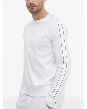 Michael Kors Logo-Print Side-Stripe Sweatshirt - White