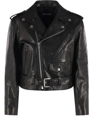 Ann Demeulemeester Agi Belted Biker Jacket - Black