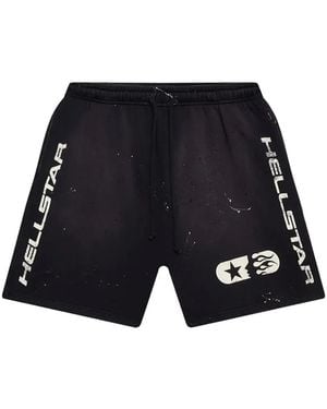 HELLSTAR Studios Logo-Print Shorts - Blue