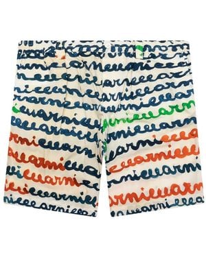 Marni Shorts mit Logo-Print - Blau