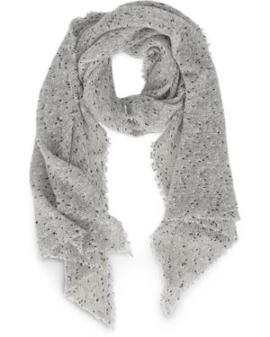 Faliero Sarti Écharpe Rose À Bords Francs - Grey
