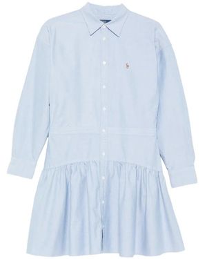 Polo Ralph Lauren Robe Courte À Volants - Blue